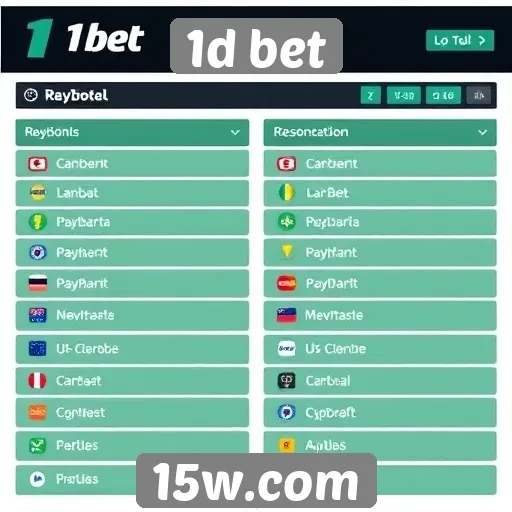 Métodos de pagamento disponíveis no 1d bet